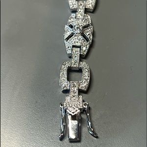 Antique style silver and CZ bracelet.